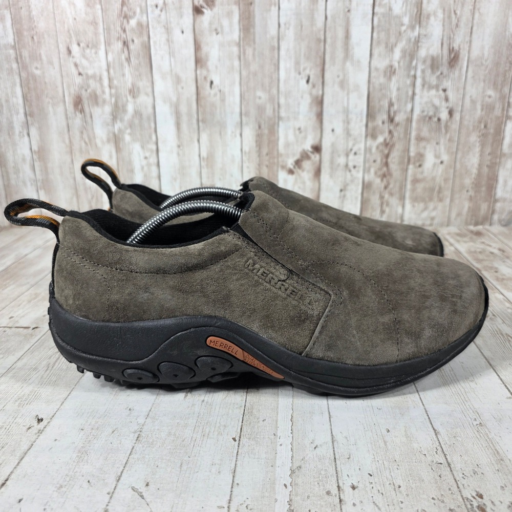 Merrell Jungle Moc Mens 11.5 W Wide Gunsmoke Brown Suede Slip On Shoes J63787W